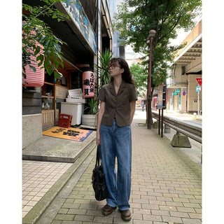 Summer wide denim pants