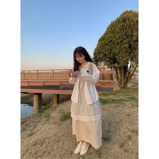 Flower lace sleeveless dress