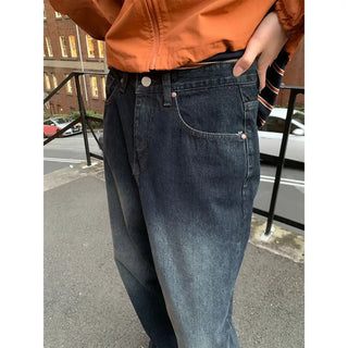 Ribbed wide denim pants