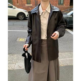 Oversized leather jacket