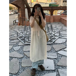 Layered color long dress