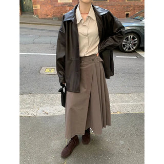 Oversized leather jacket