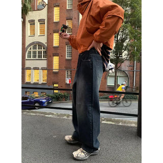 Ribbed wide denim pants