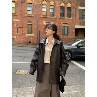 Oversized leather jacket