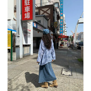 Denim newsboy cap