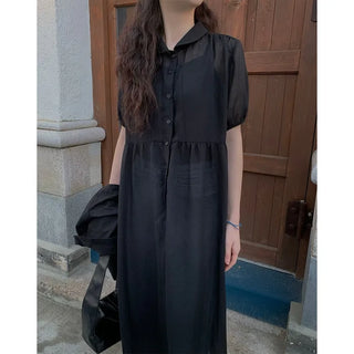 Layered color long dress
