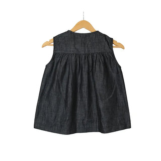 Non-faded denim vest