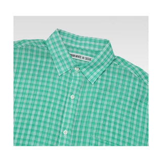 Oversized linen check shirt