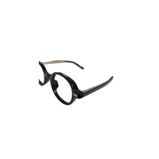 Metal point thick frame glasses