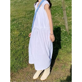 Lace linen long dress