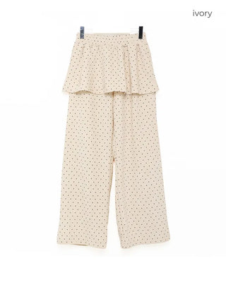 Polka dot flared pants skirt