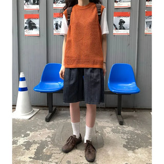 Mesh knit vest