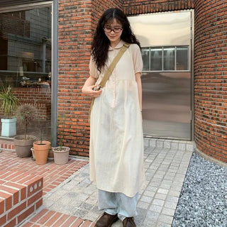 Balloon cotton washed denim pants
