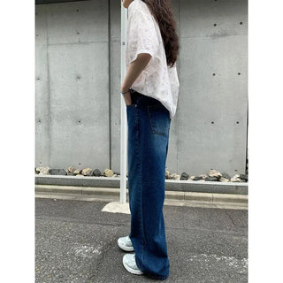 Vintage wide-leg denim pants