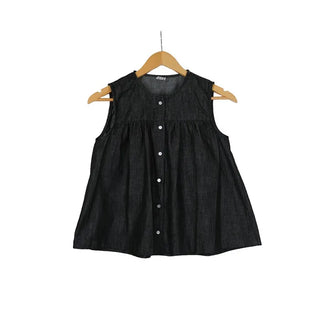 Non-faded denim vest