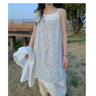 Flower lace sleeveless dress