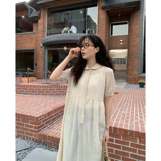 Layered color long dress