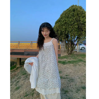 Flower lace sleeveless dress