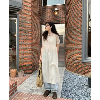 Layered color long dress