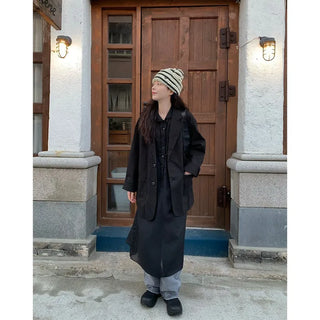 Layered color long dress