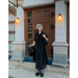 Layered color long dress