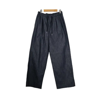 Non-faded denim elastic waist pants