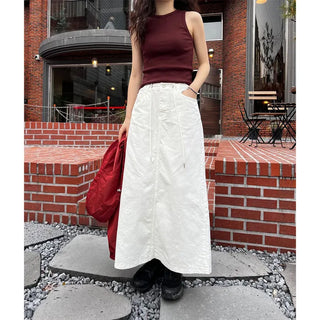 String cotton long skirt