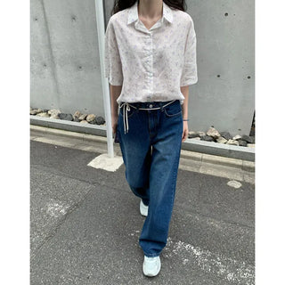 Vintage wide-leg denim pants