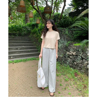 Basic color pigment short-sleeved T-shirt