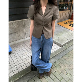 Summer wide denim pants