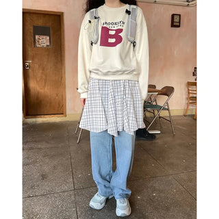 Wide-wash denim pants