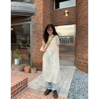 Layered color long dress