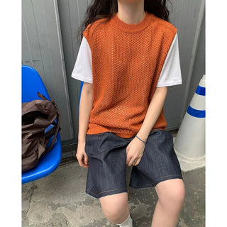 Mesh knit vest