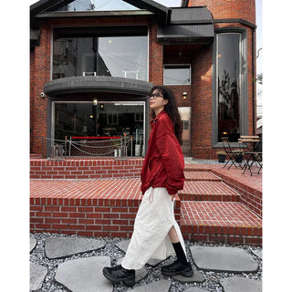 String cotton long skirt