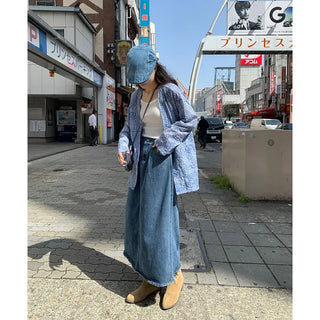 Denim newsboy cap