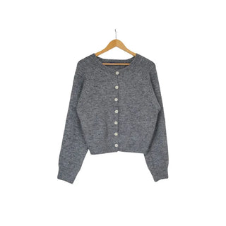 Round wool cardigan