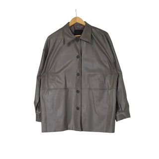 Oversized leather jacket