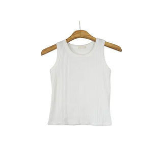 Round neck ribbed sleeveless top