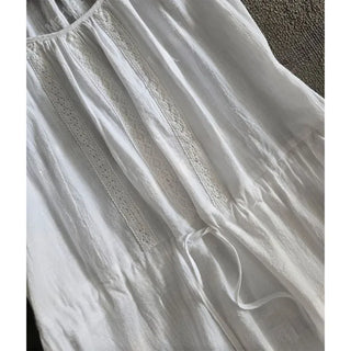 Lace linen long dress