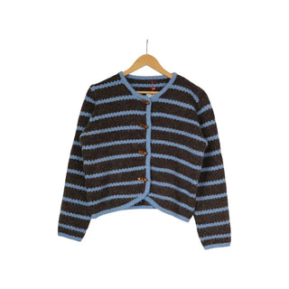 Striped wool cardigan
