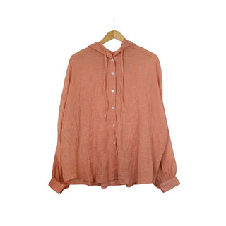 Summer check hooded shirt