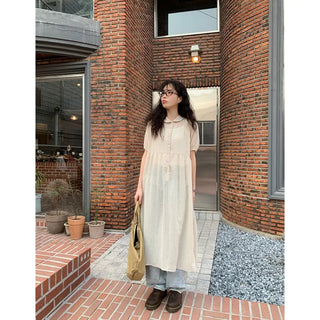 Layered color long dress