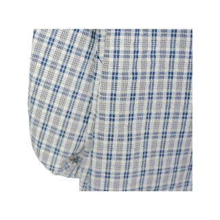 Ribbon tie detail check blouse