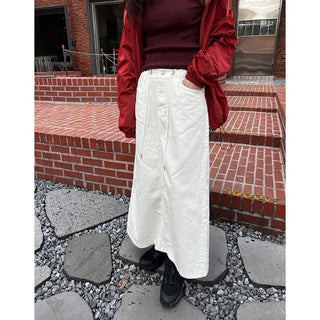 String cotton long skirt