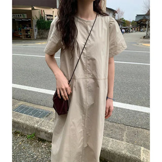 Back pocket stitch long dress