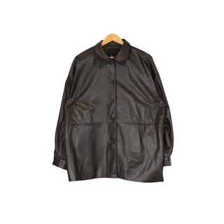 Oversized leather jacket