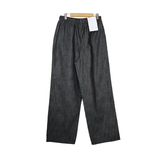 Non-faded denim elastic waist pants