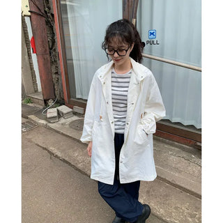 String Hooded Military Jacket Parka