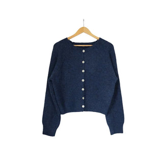Round wool cardigan
