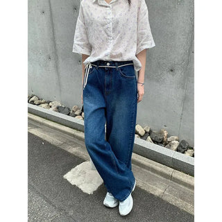 Vintage wide-leg denim pants